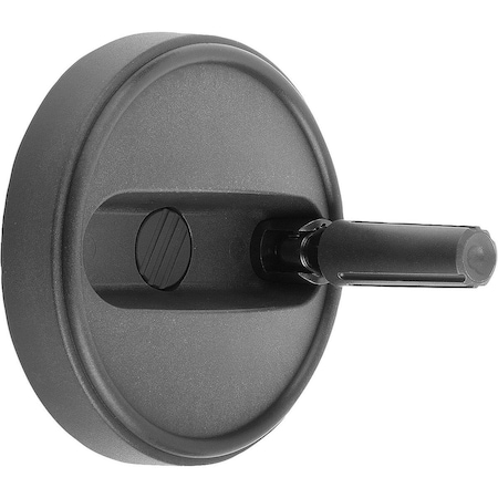 Kipp Handwheel D1=80, Reamed Hole W Slot D2=8H7, B3=2, T=9, W.Transv.Bore D7=M06, Size:1, Thermoplastic,  K0259.108008026